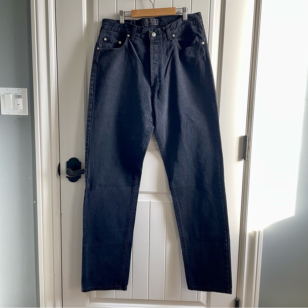 Vintage Versace Black Straight Leg Jeans